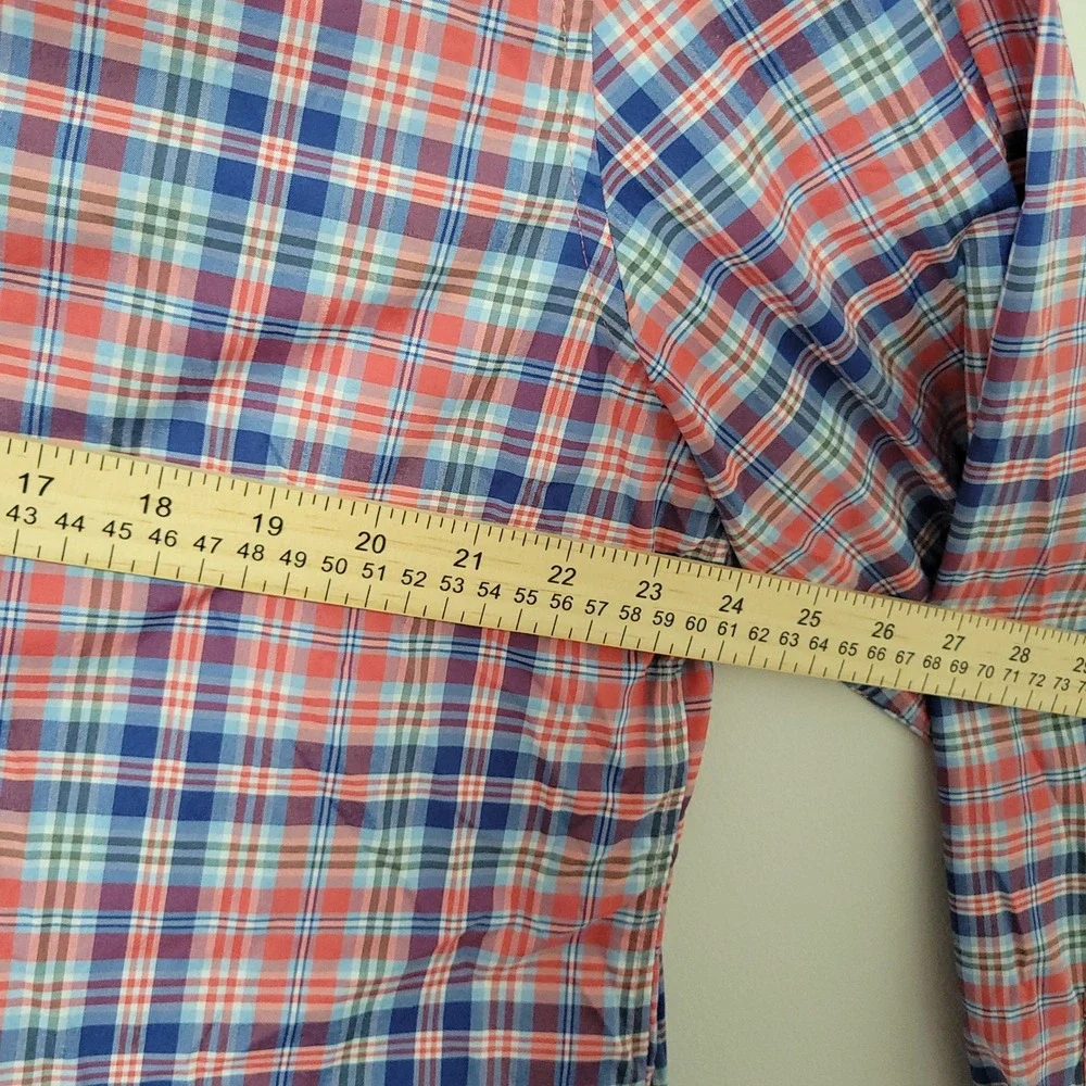 Vineyard Vines Performance Classic Fit Button Down Plaid Shirt Mens XL Blue Red